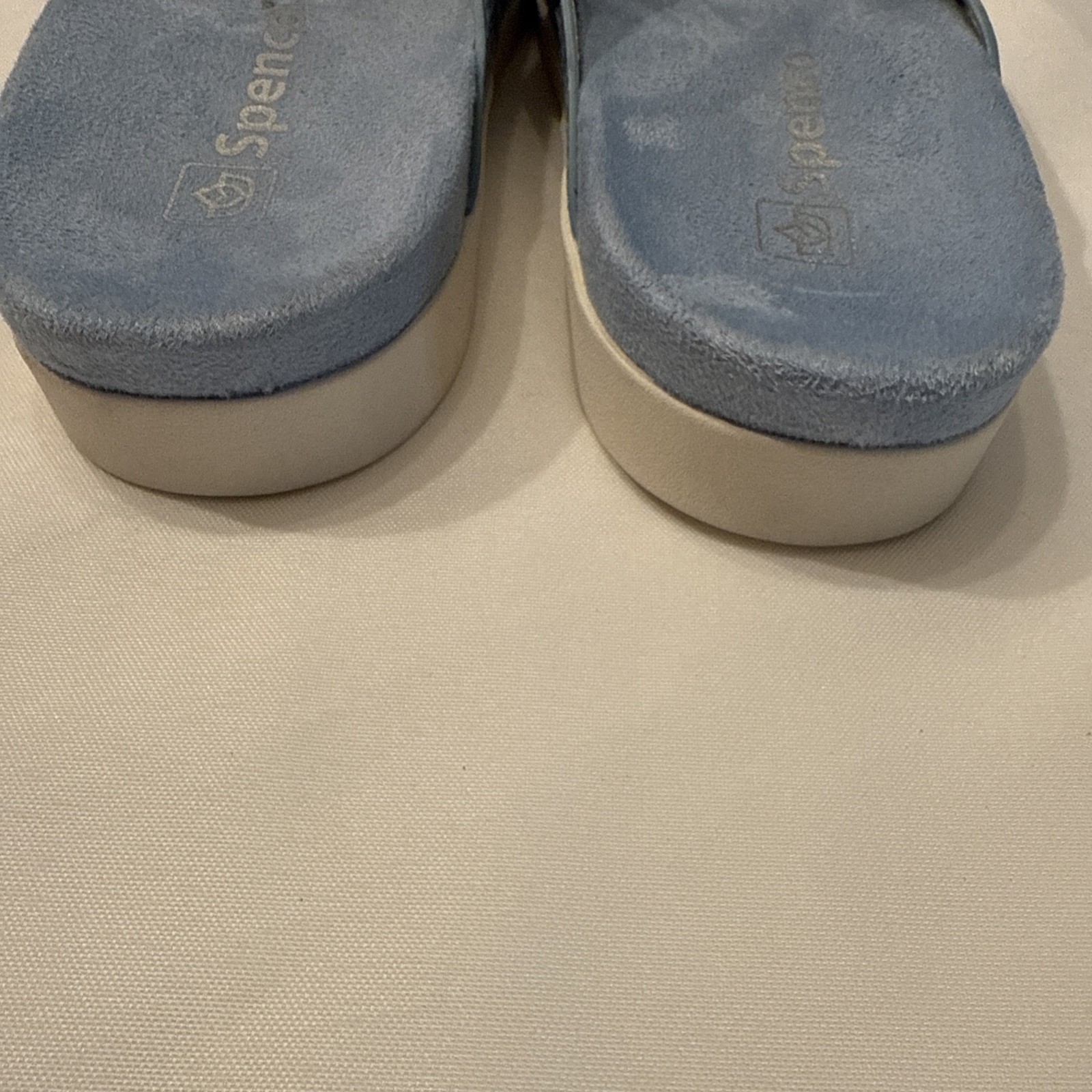 SPENCO ORTHOTIC THONG SANDAL, CHEETAH, BLUE GRAY, SIZE 7