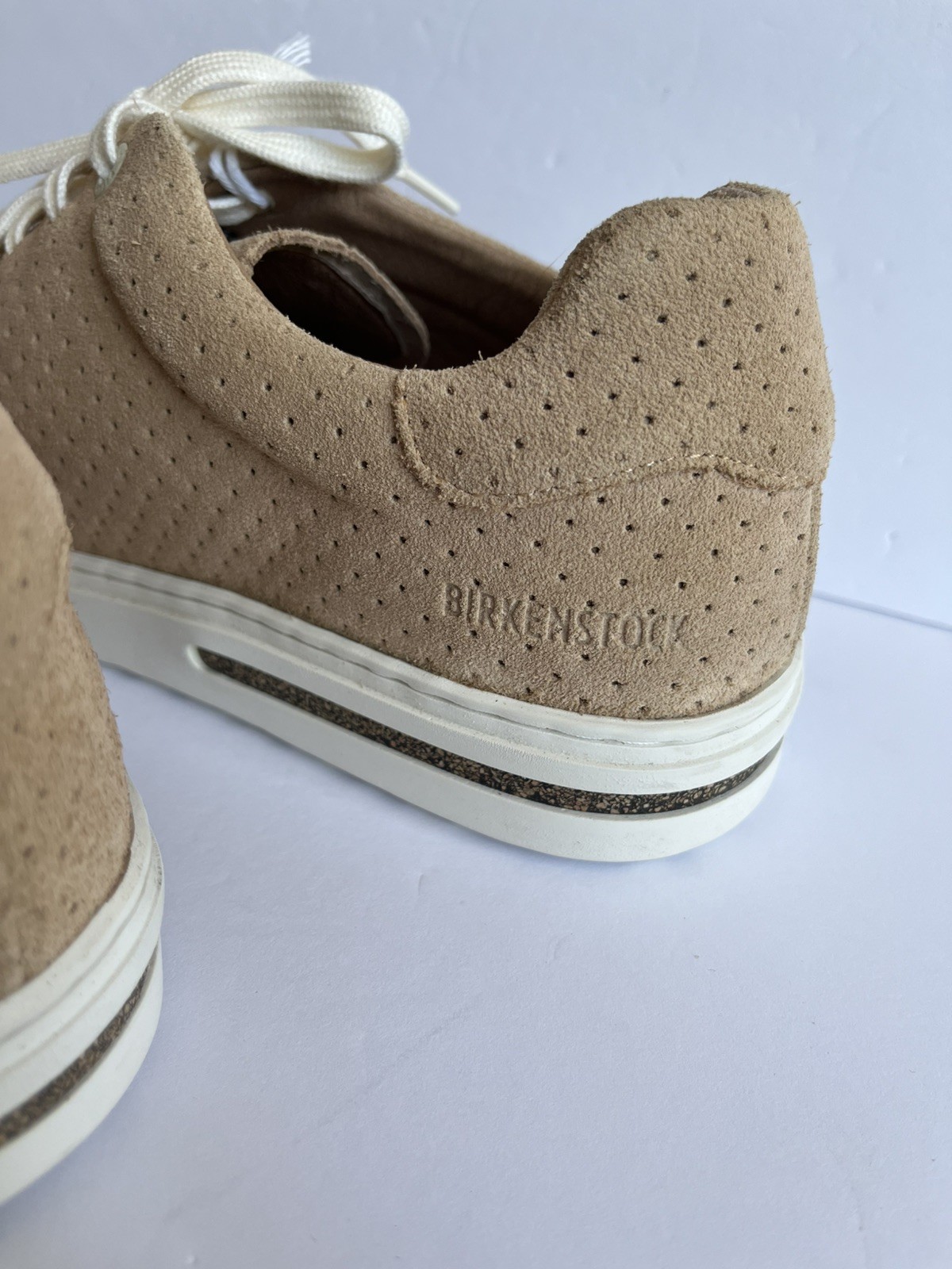 Birkenstock Bend Low Suede Embossed Leather Sneaker Beige Tan US Women’s 8 NEW