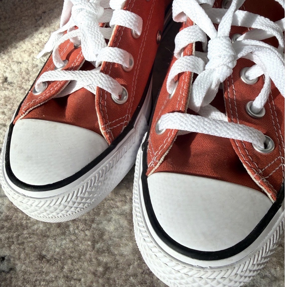 Converse High Top Orange Sneakers Chuck Taylor All Star Shoes Unisex W 6.5 M 4.5