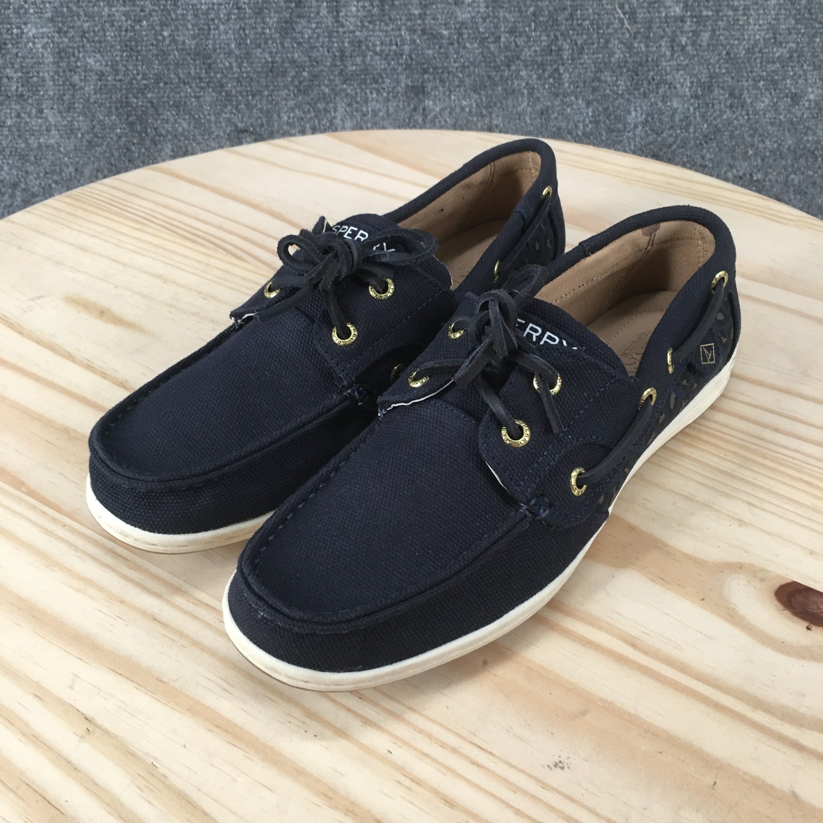 Sperry Top Sider Koifish Boat Shoes Womens 8 Lace Up Casual Canvas Blue STS87082