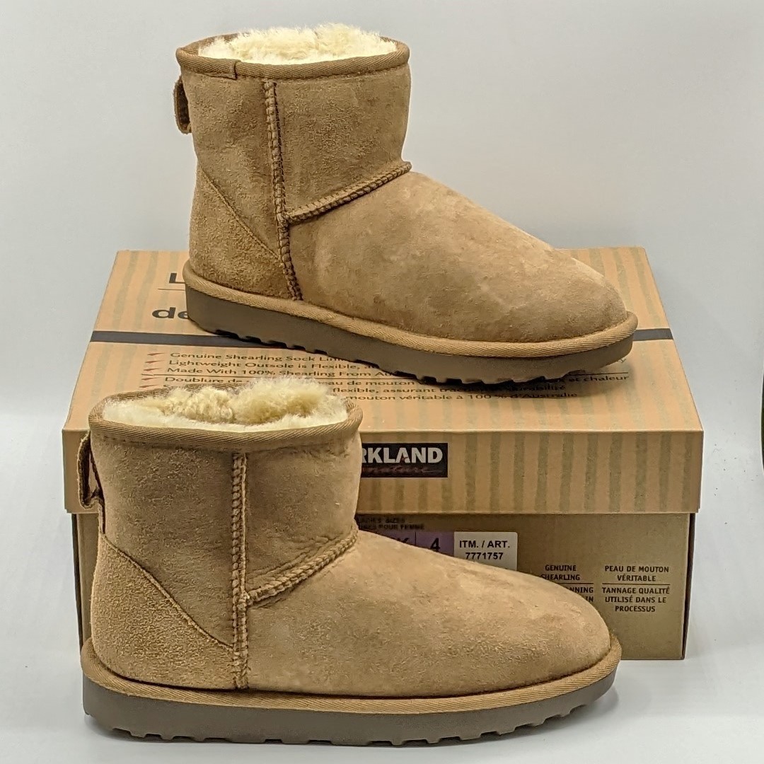 Kirkland Signature Shearling Boot Women’s Genuine Suede & Shearling (Tan) NEW
