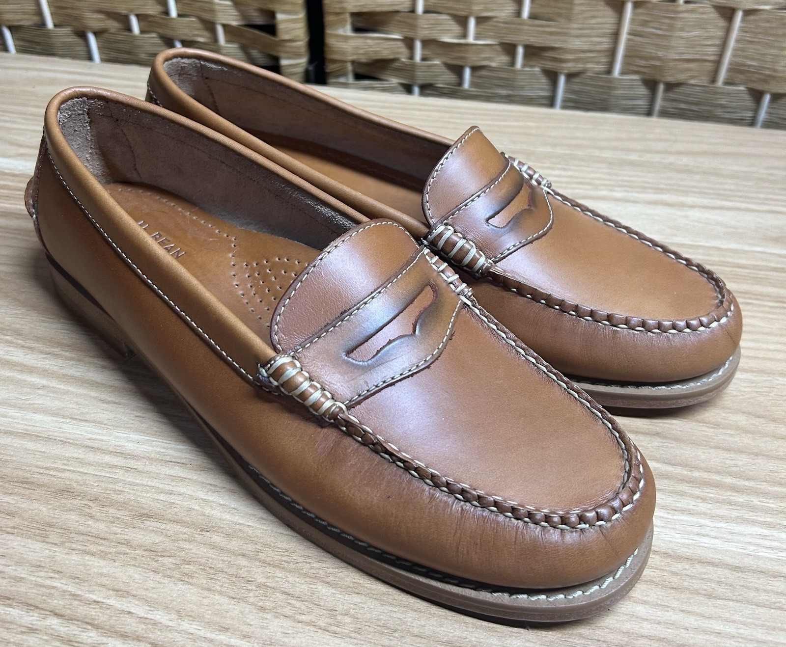 L.L.Bean Signature Penny Loafers Saddle Brown Leather 293639 Women’s US 9.5 M
