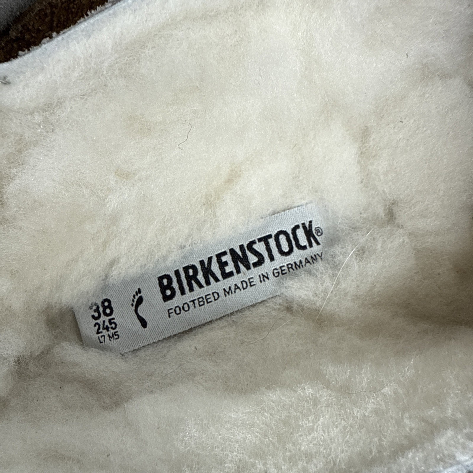 Birkenstock BUCKLEY Shearling Suede STONE Grey Clog Narrow Size 38 – US 7 L – M5