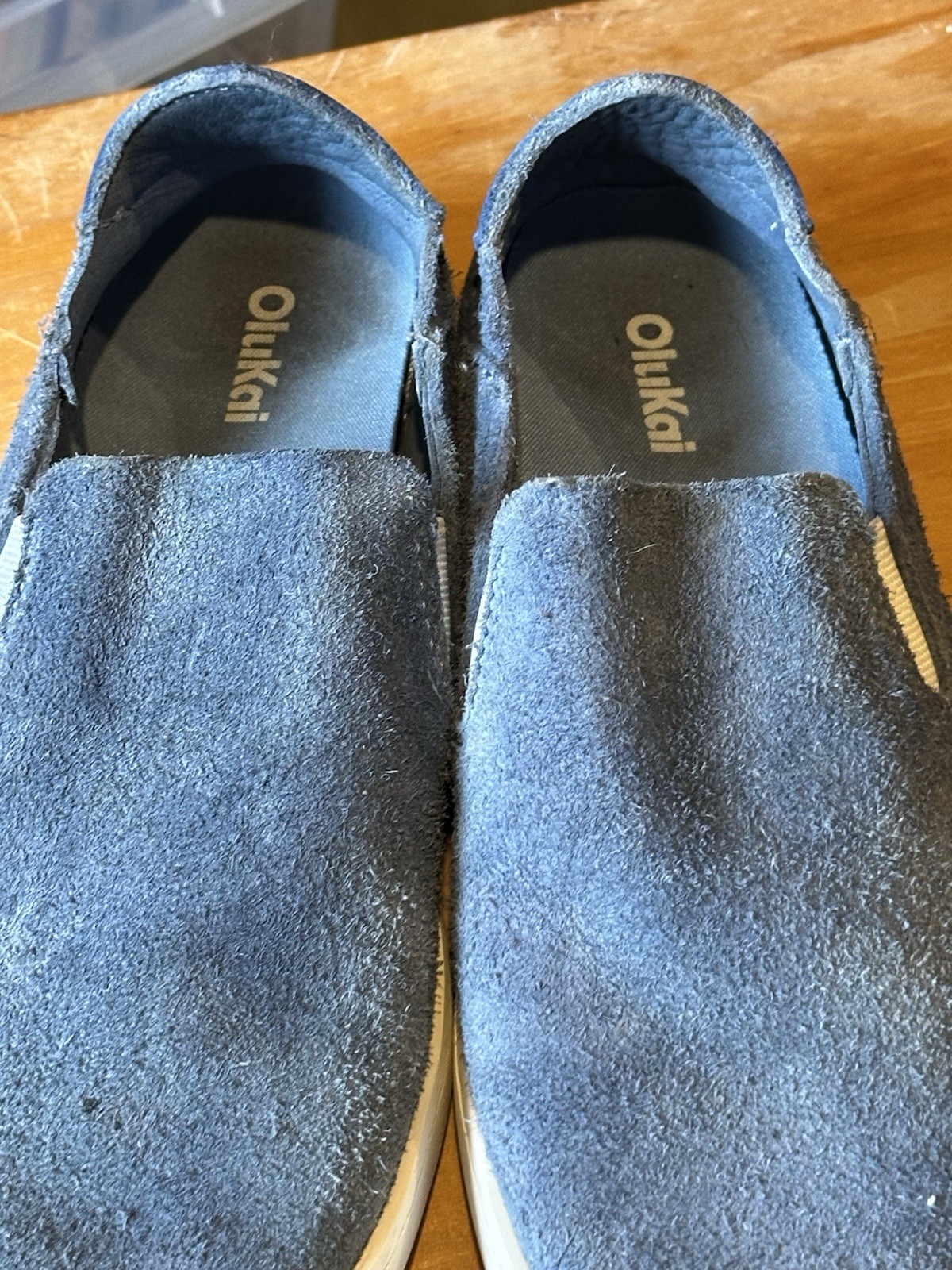 Olukai womens 8.5 Pehuea Luxe Light Blue Slip On Leather beach casual boho chic