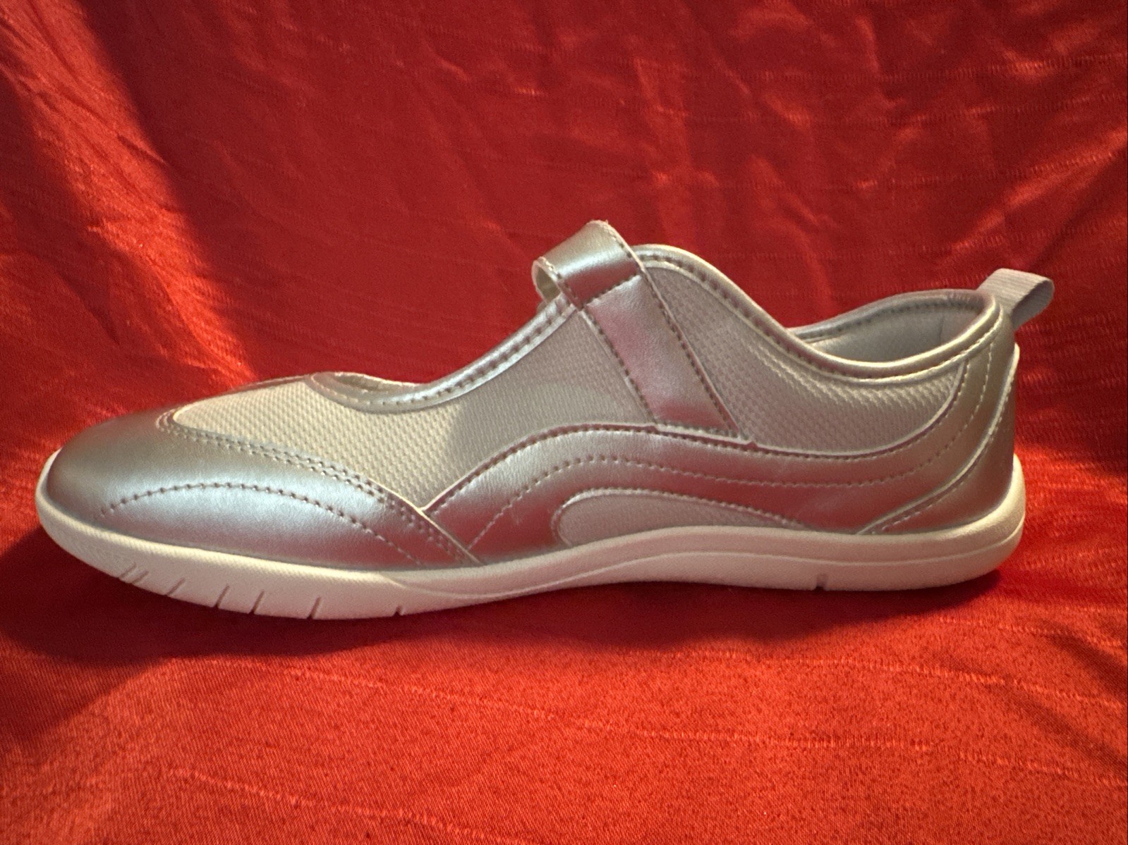 Hobibear Lignum Mary Jane Shoes In Silver EU42/US 10 Preowned Excellent