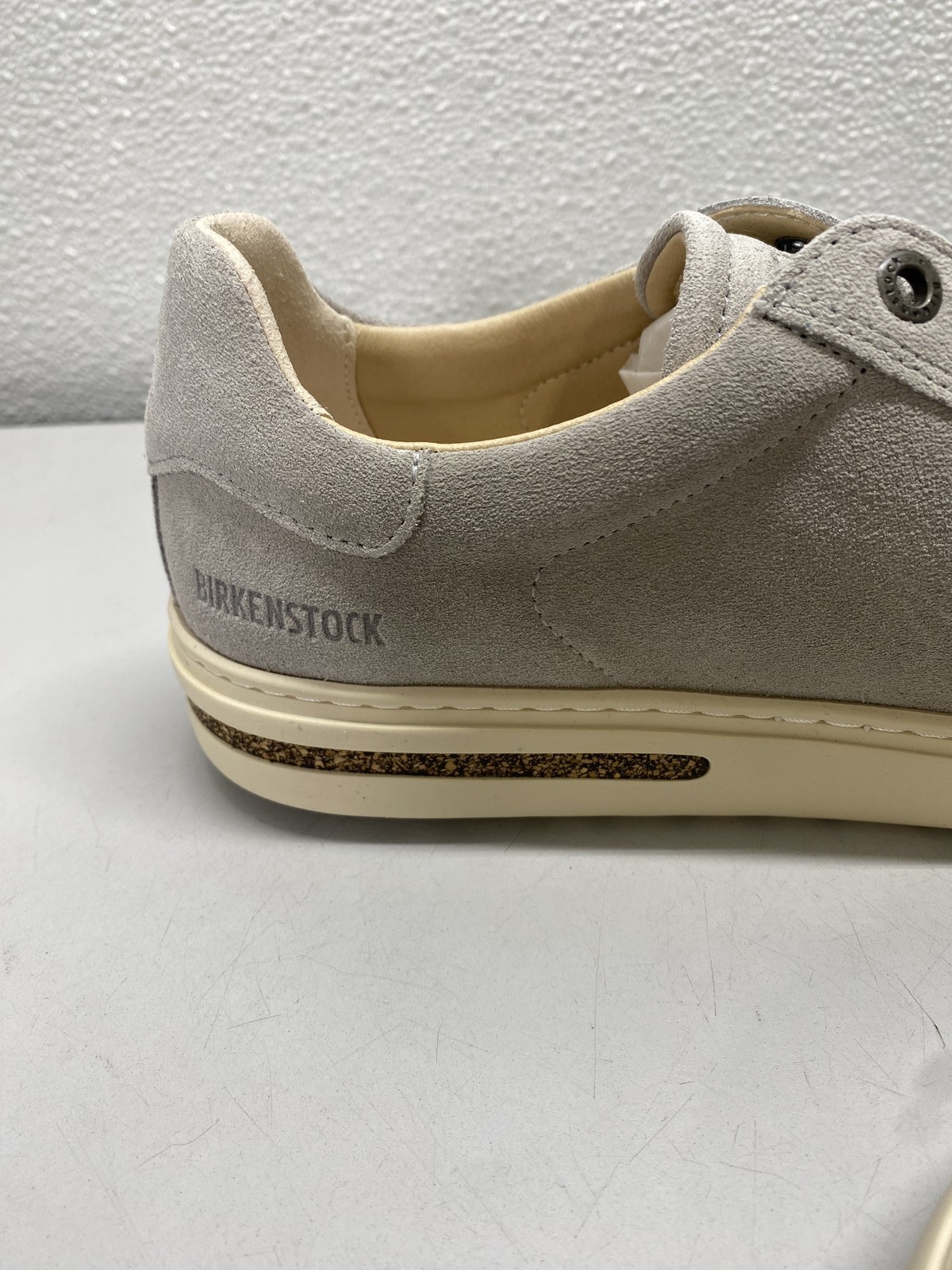 Birkenstock Unisex Bend Low Suede Leather Sneakers Size L 7, M 5 Stone Coin Grey
