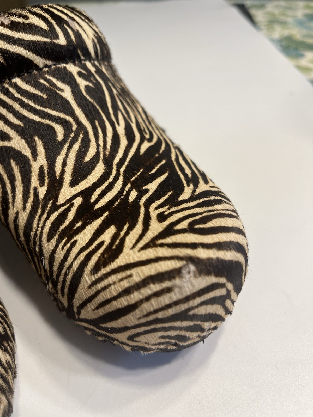 Dansko Rae Brown Tan Zebra Pony Calf Hair Heeled Clogs Shoes Women’s Size 38/7.5