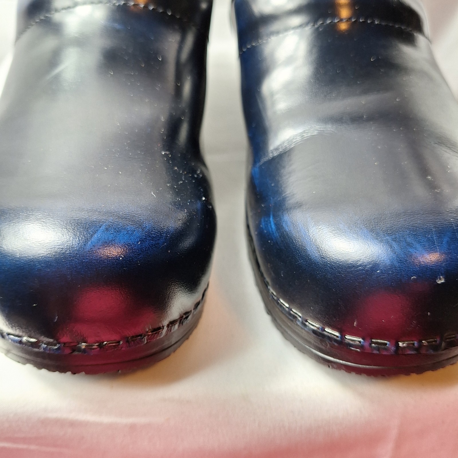 SANITA The Original Danish Clogs Work Sz EU/42 US/11 Navy Blue Leather Slip-On