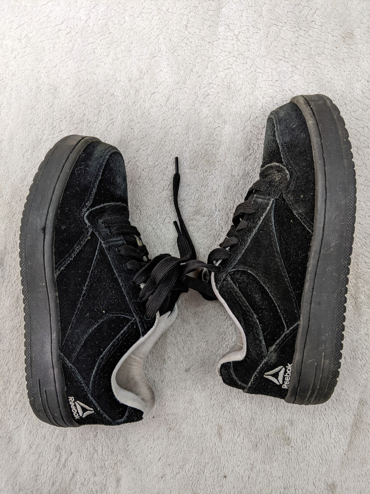 Reebok Steal toe Work Womens 6 Black Suede Shoe Slip Resistant ASTM F2413-18 EH