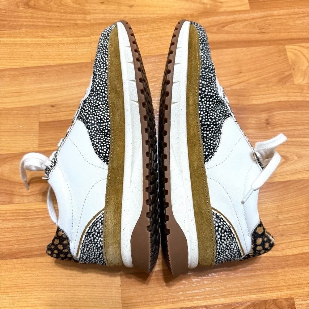 Madewell Leather Suede Ivory & Spotted Size 8M Sneakers Gorgeous & Sanitized
