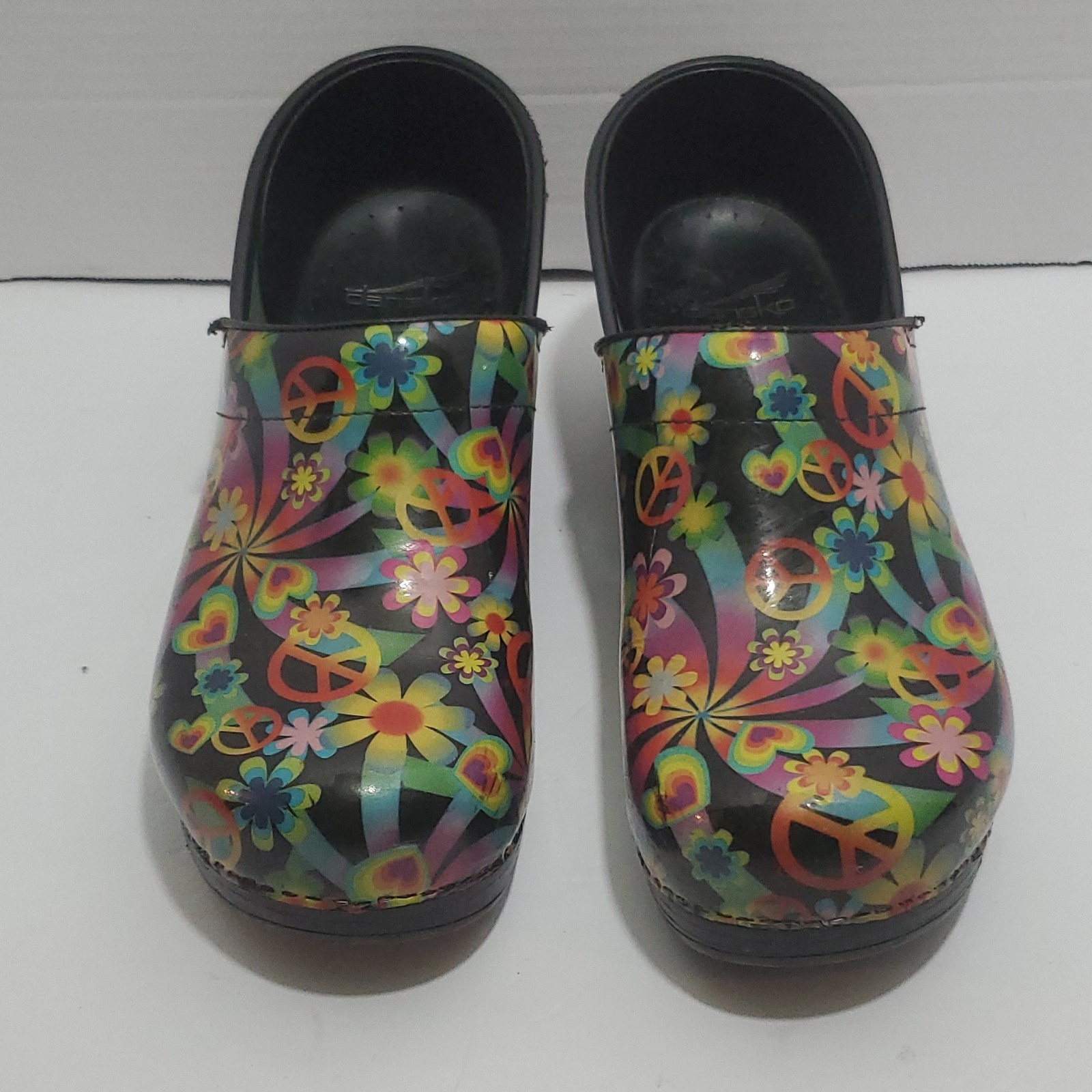Dansko Pro XP Flower Power Patent Leather Clogs US 9.5 Euro 40