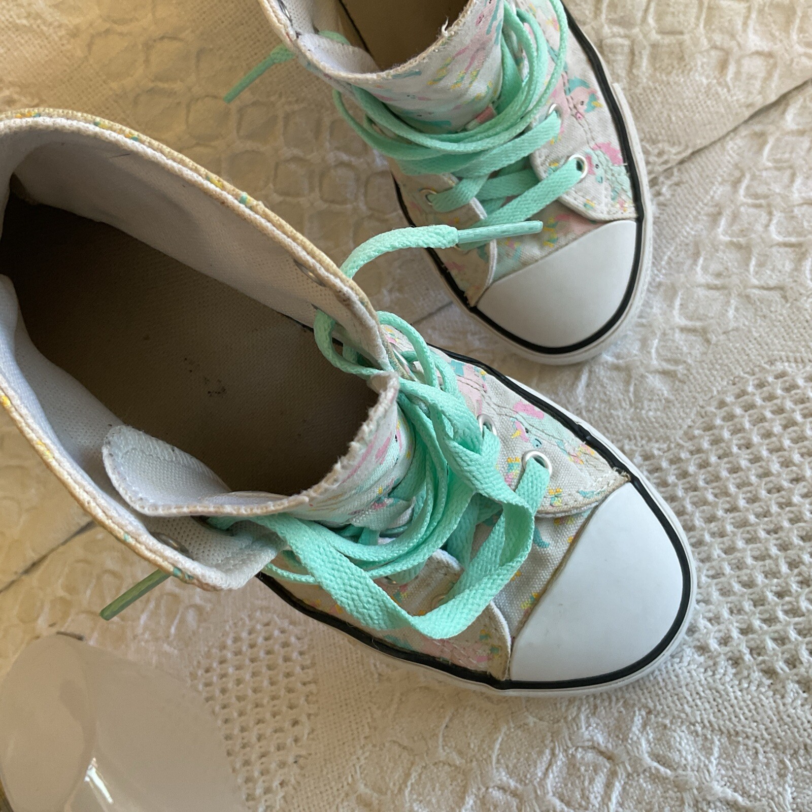 Converse All Star Chuck Taylor Unicorn High Tops Junior Size 3 Aqua Pink