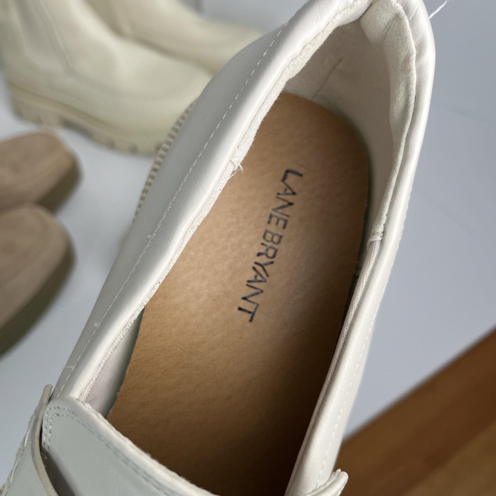 3 Pairs of Lane Bryant Shoes Womens 10W White Penny Loafer Platforms NEW UNWORN