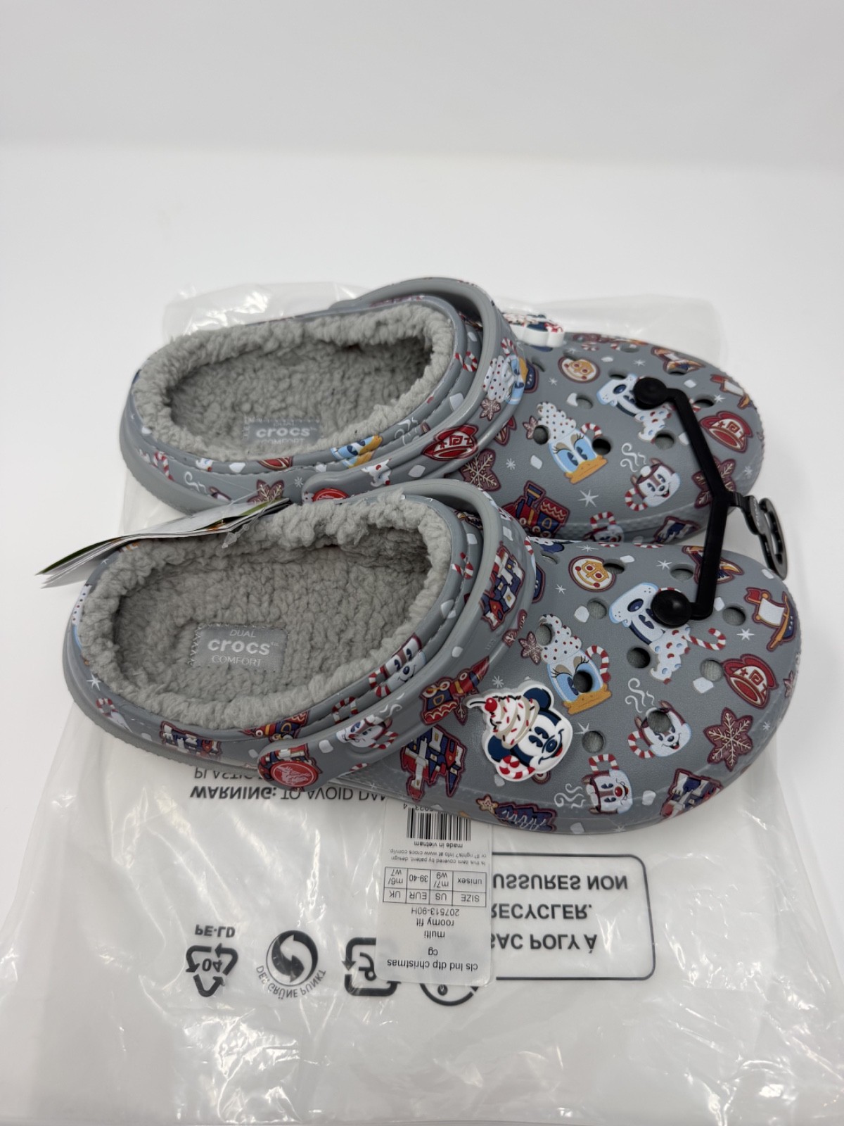 CROCS MICKEY Disney Parks 2021 Christmas Holiday Fleece Lined Men 7 Women 9 NWT