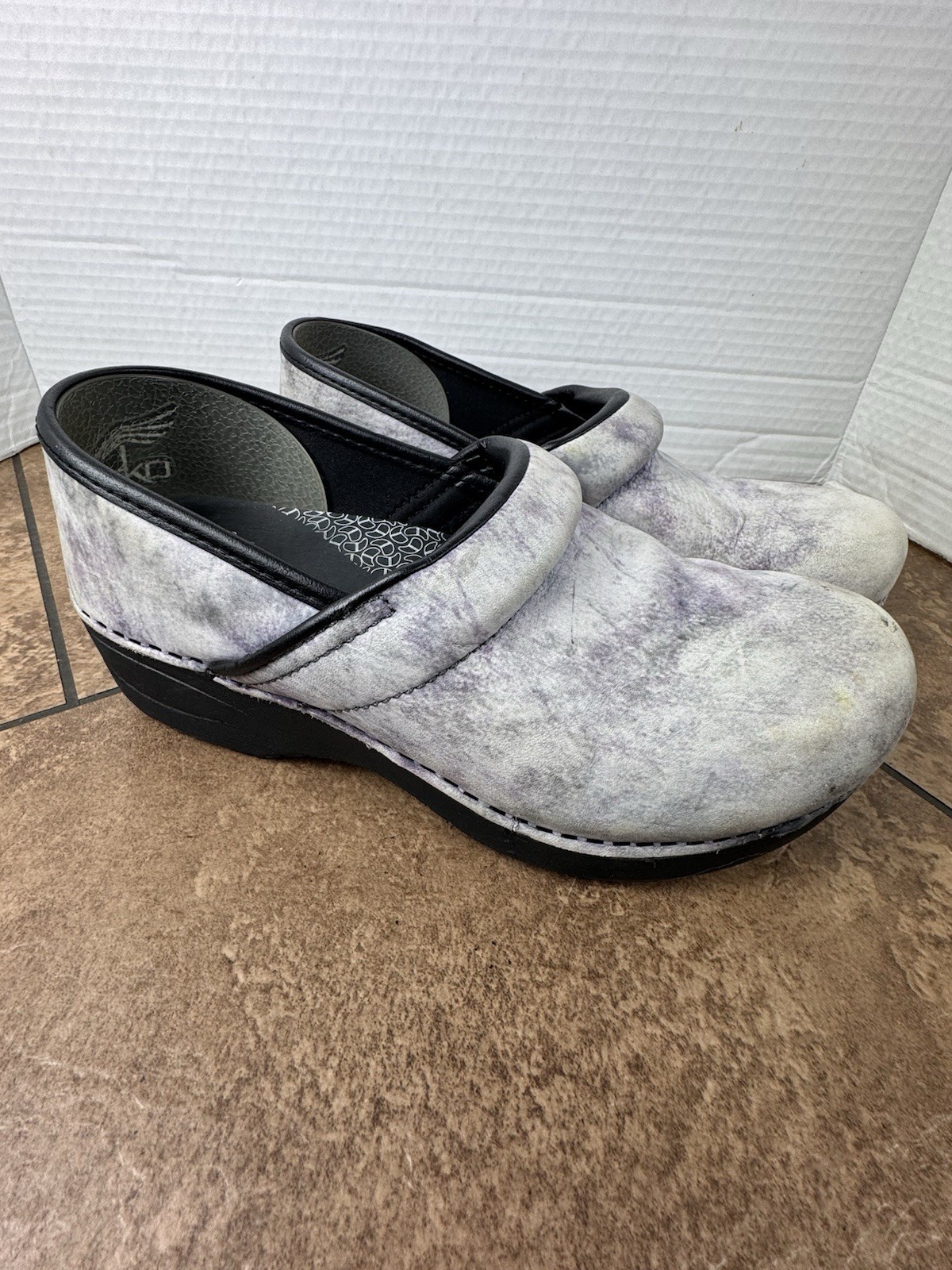 Dansko XP 2.0 Professional Work Clogs Slate Marbled Nubuck Leather Finish
