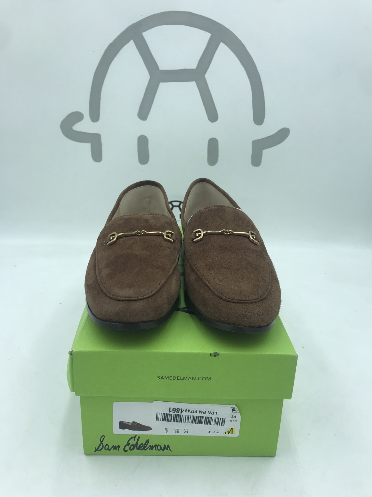 Women’s Sam Edelman Loraine Bit Almond Toe Loafers Toffee Suede 7.5 *Preowned*