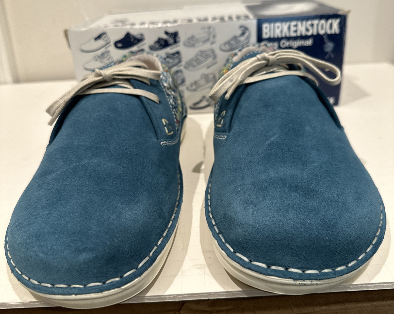 Birkenstock Size EU 42 US W11M9 Narrow Memphis Shoes Suede Textile Petrol Blue