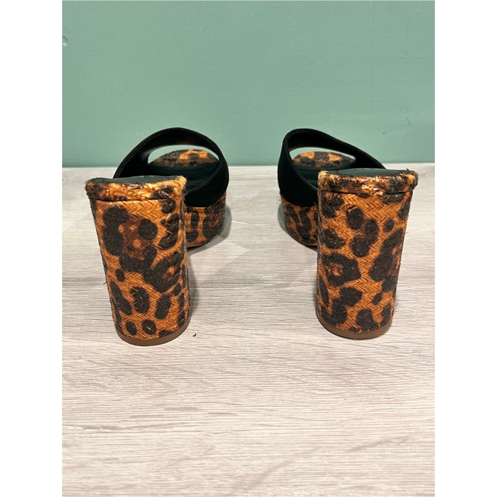 Charles by Charles David Woven Leopard Platform Mules Women’s Size 6