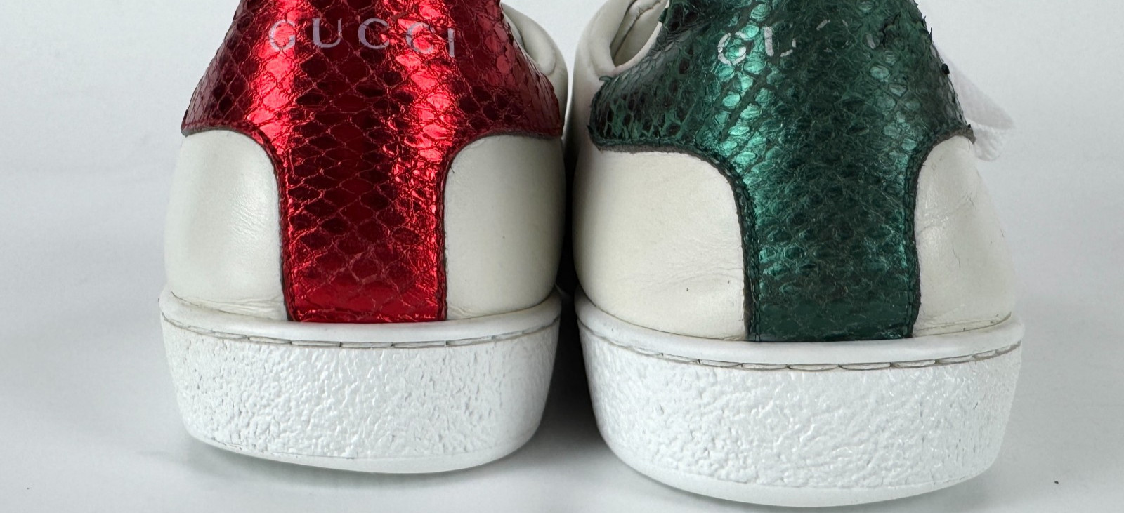 Gucci Wmn Auth Ace No Arrow White Leather Web Sneakers 9.5 US 39.5 EU Shoes Box