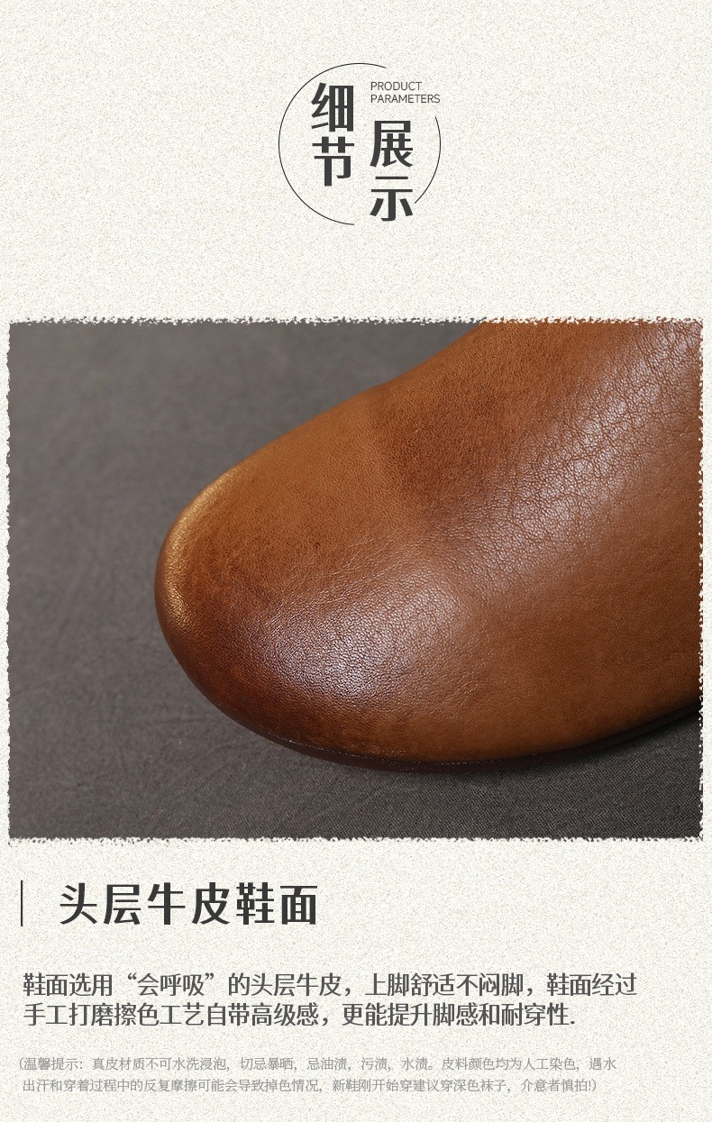 Women Retro Flat Slip on Loafer Genuine Real Leather Shoe Moccasins Slip On Lady