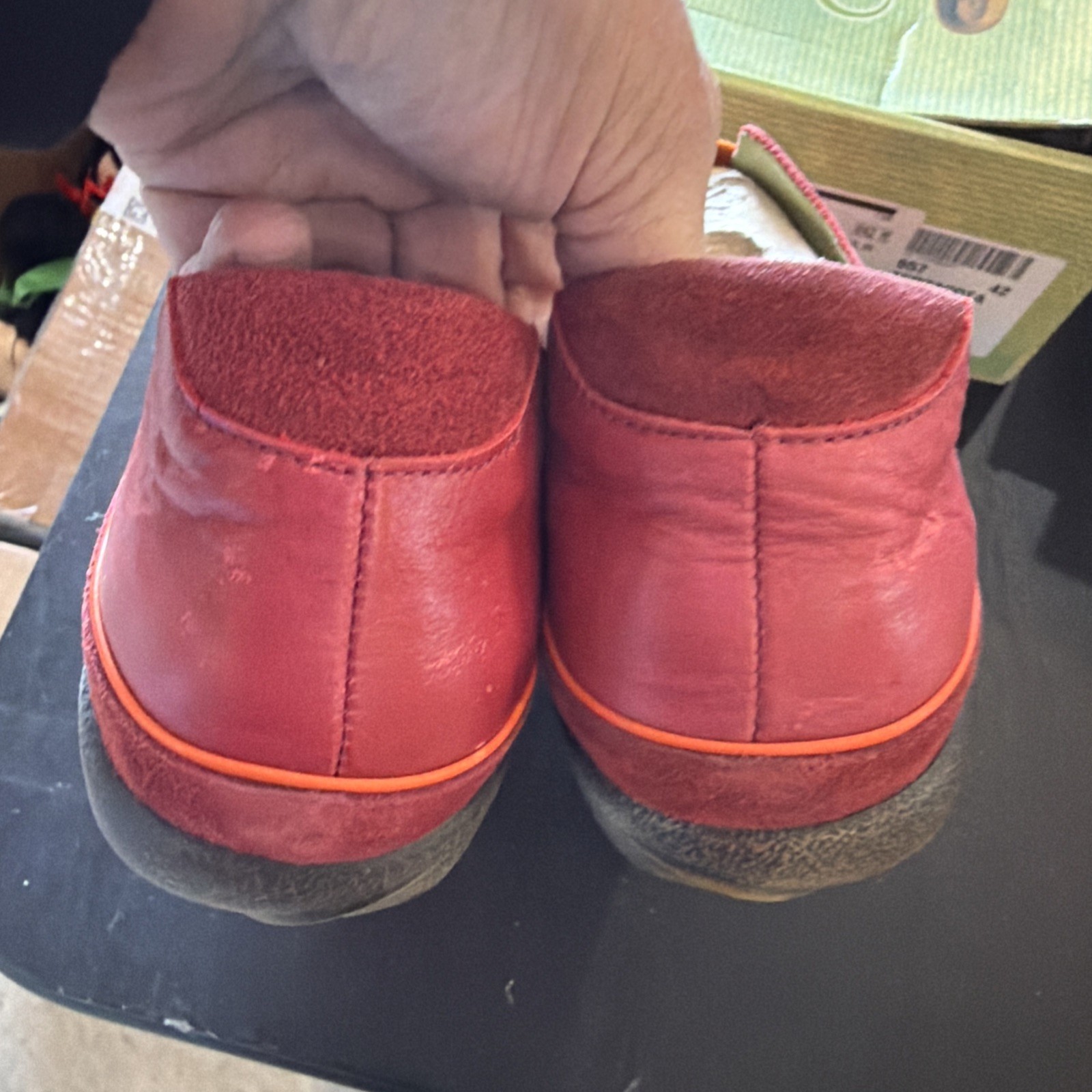 Naot Shoes Womens Size 10 Red Leather Slip On Casual Comfort Lined Rangi New