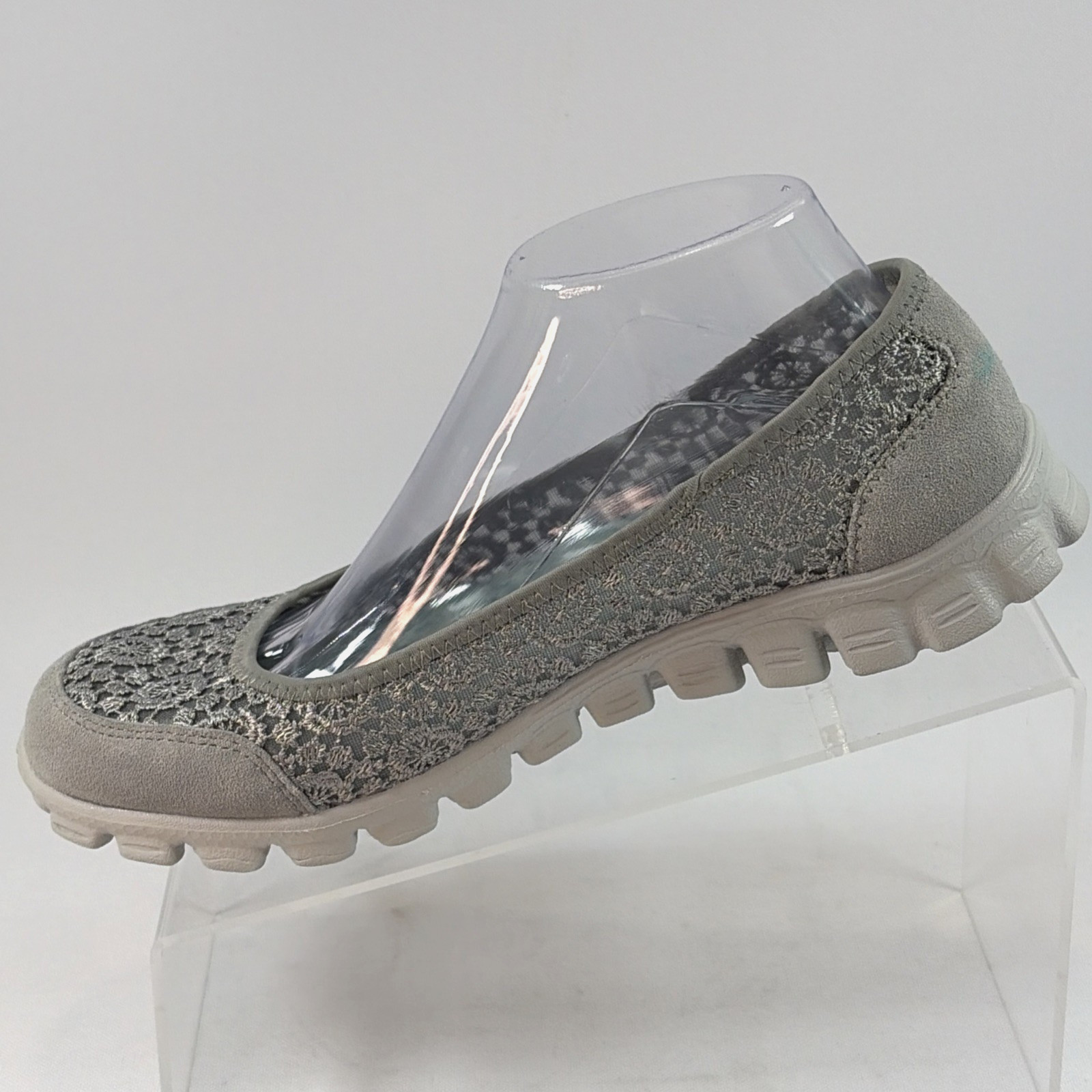 Skechers EZ Flex 2 Flighty Shoes Women’s 8.5 Gray Memory Foam Ballet Flats 22836