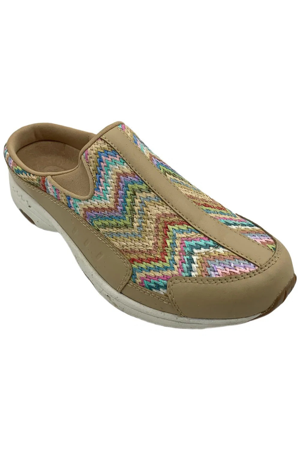 Easy Spirit Women’s Traveltime Slip-On Mules Tan/Multi/Raffia