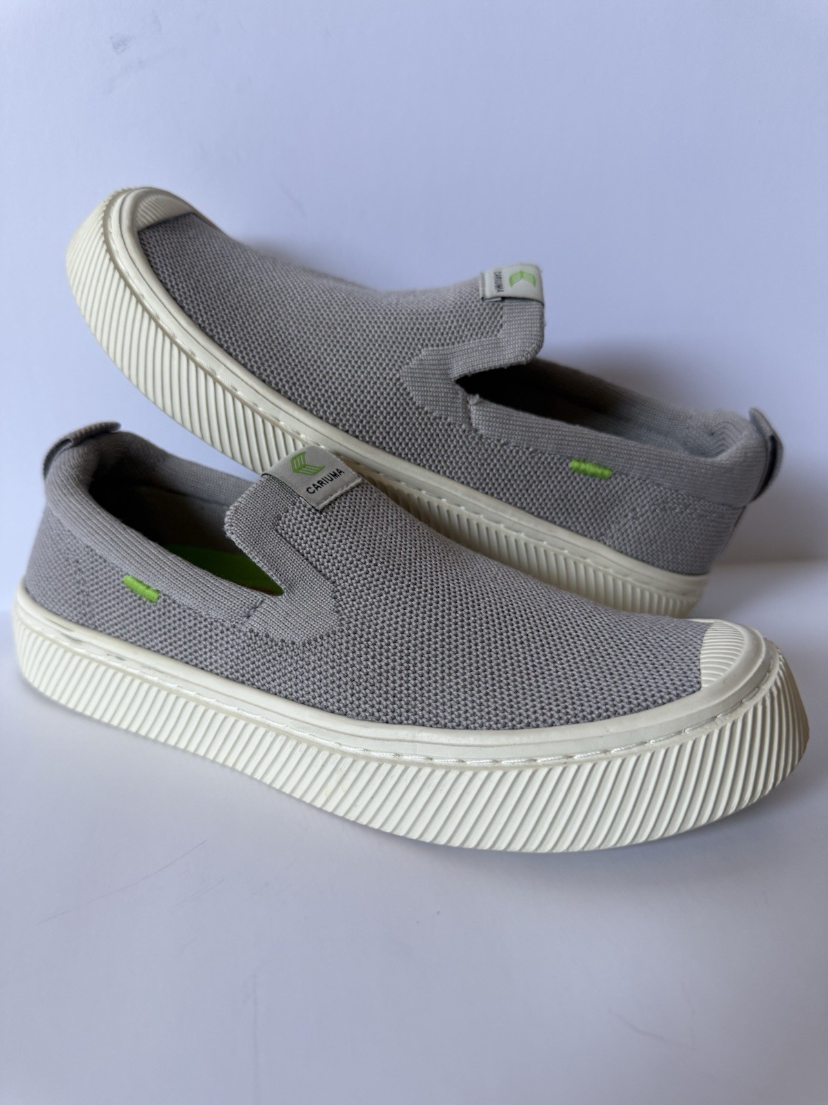 Cariuma IBI Slip-On Shoes Women’s 6.5 Gray Knit Sustainable Casual Comfort
