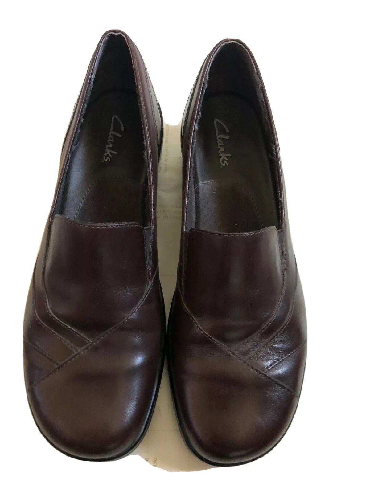 Pre-owned Women’s Clarks Blackberry Brown Slip On Loafers Size 7.5 Style 84630