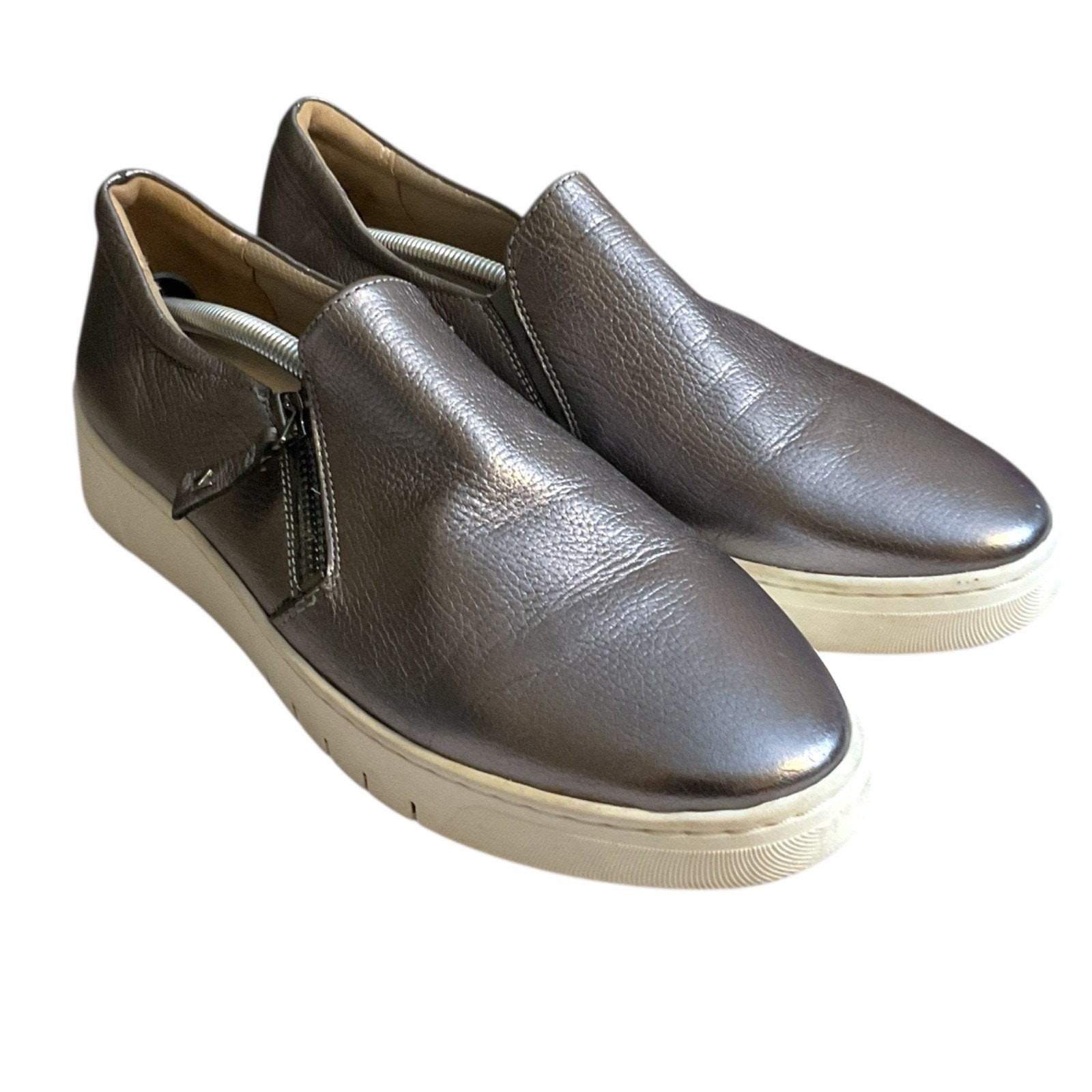 Naturalizer Hawthorn Leather 9.5 M Comfort Shoes Women’s Pewter Side Zip