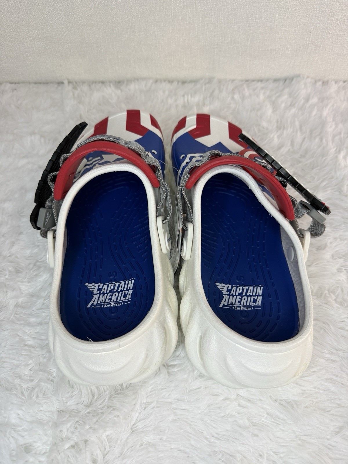 Captain America Falcon Marvel Disney Crocs M5/W7 Brand New With Defects $50