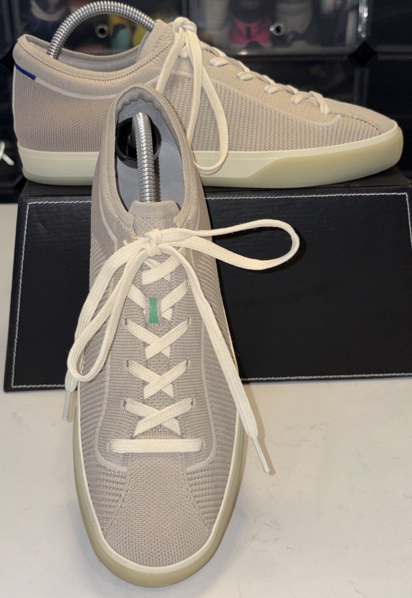 Rothy’s The Lace Up Sneakers Blonde Comfort Knit Shoes Walking Women’s 11 (K-D5)