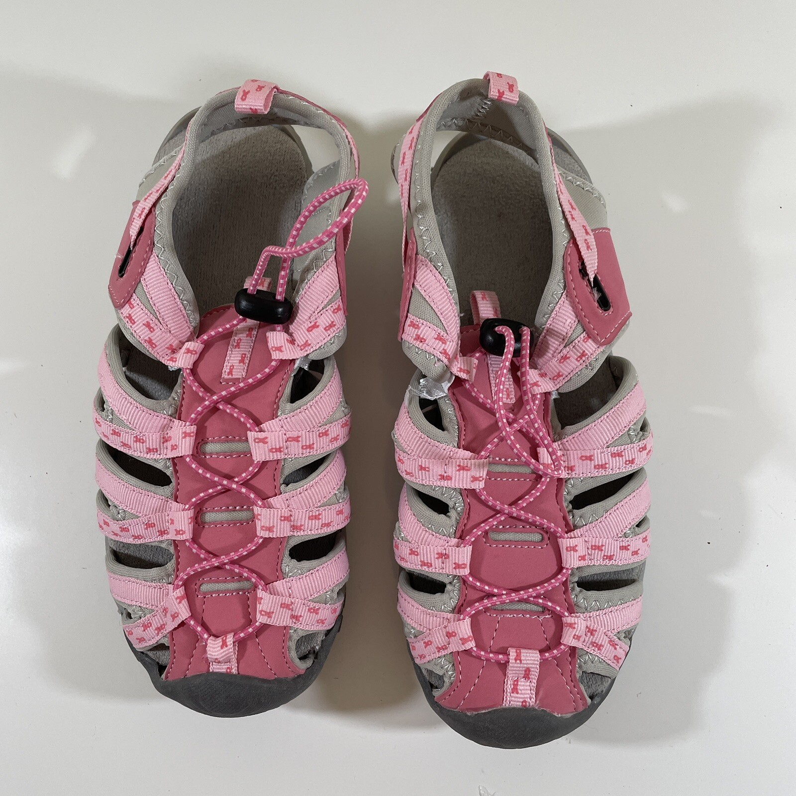 Women’s Sports Hiking Walking Sandals Size 6 Breast Cancer Awareness Pink/Gray