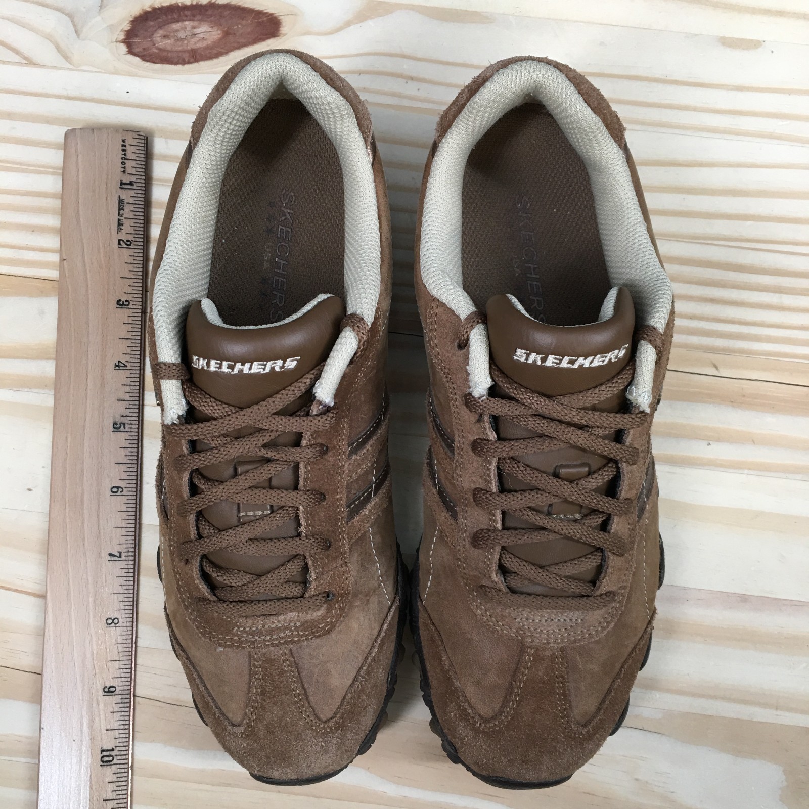 Skechers Shoes Womens 7 Trail Hiking Sneakers Lace Up Low Top Leather Brown