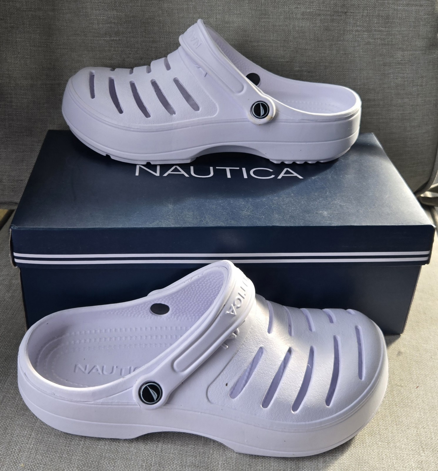 NAUTICA River Edge Eva Women’s Size 10 WHITE Clog Slides New In Box