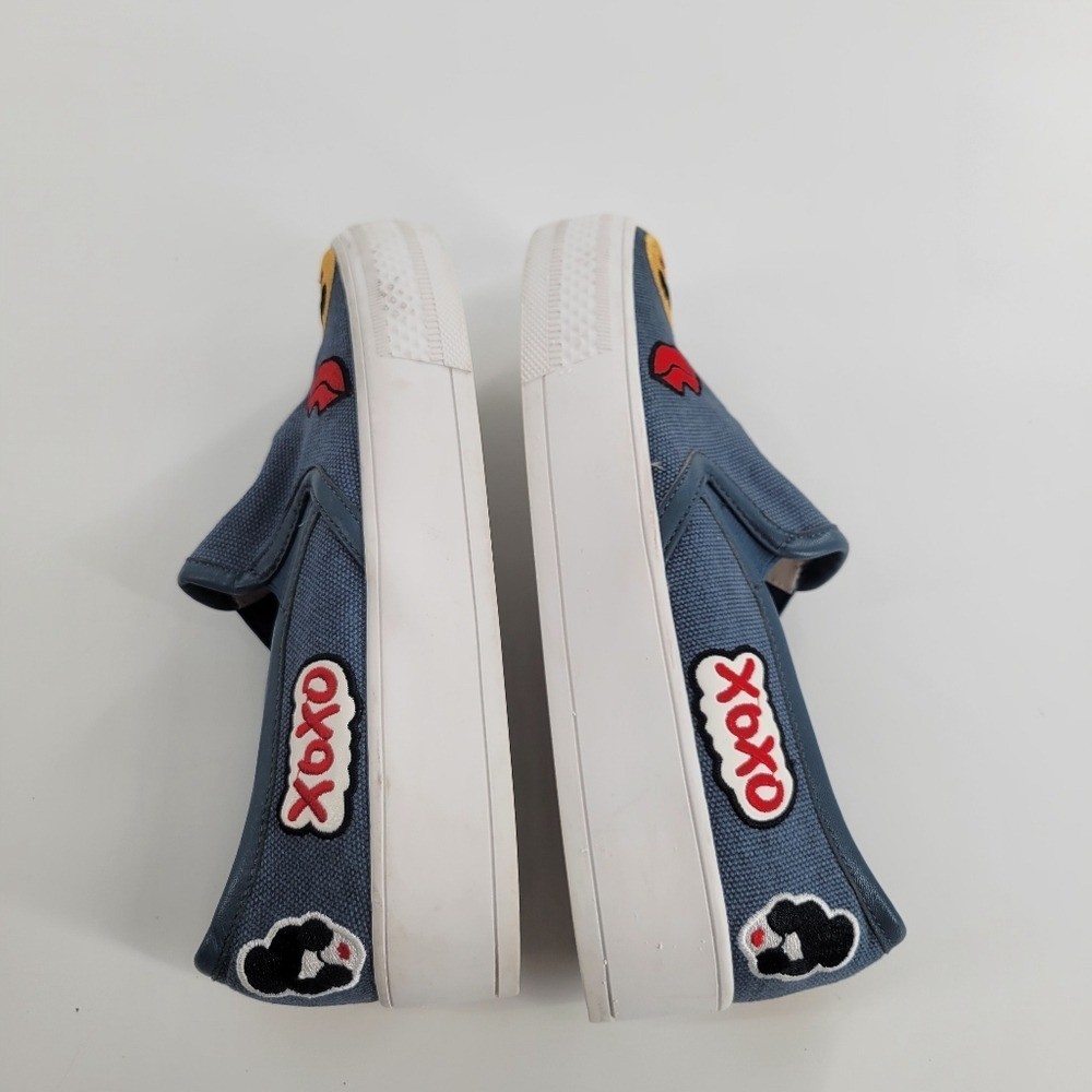 Alice + Olivia Pia Face Slip-on Embroidered Canvas Platform Sneakers 35 / 5