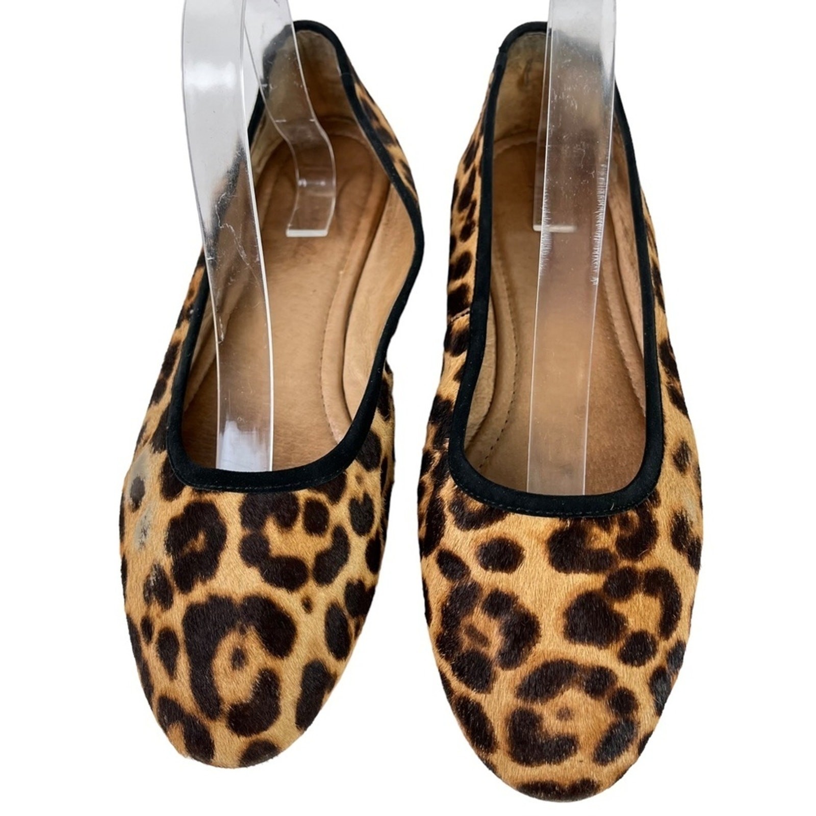 MADEWELL Pony Calf Hair Fur Leopard Print Genuine Leather Flats Shoes Loafer 9.5