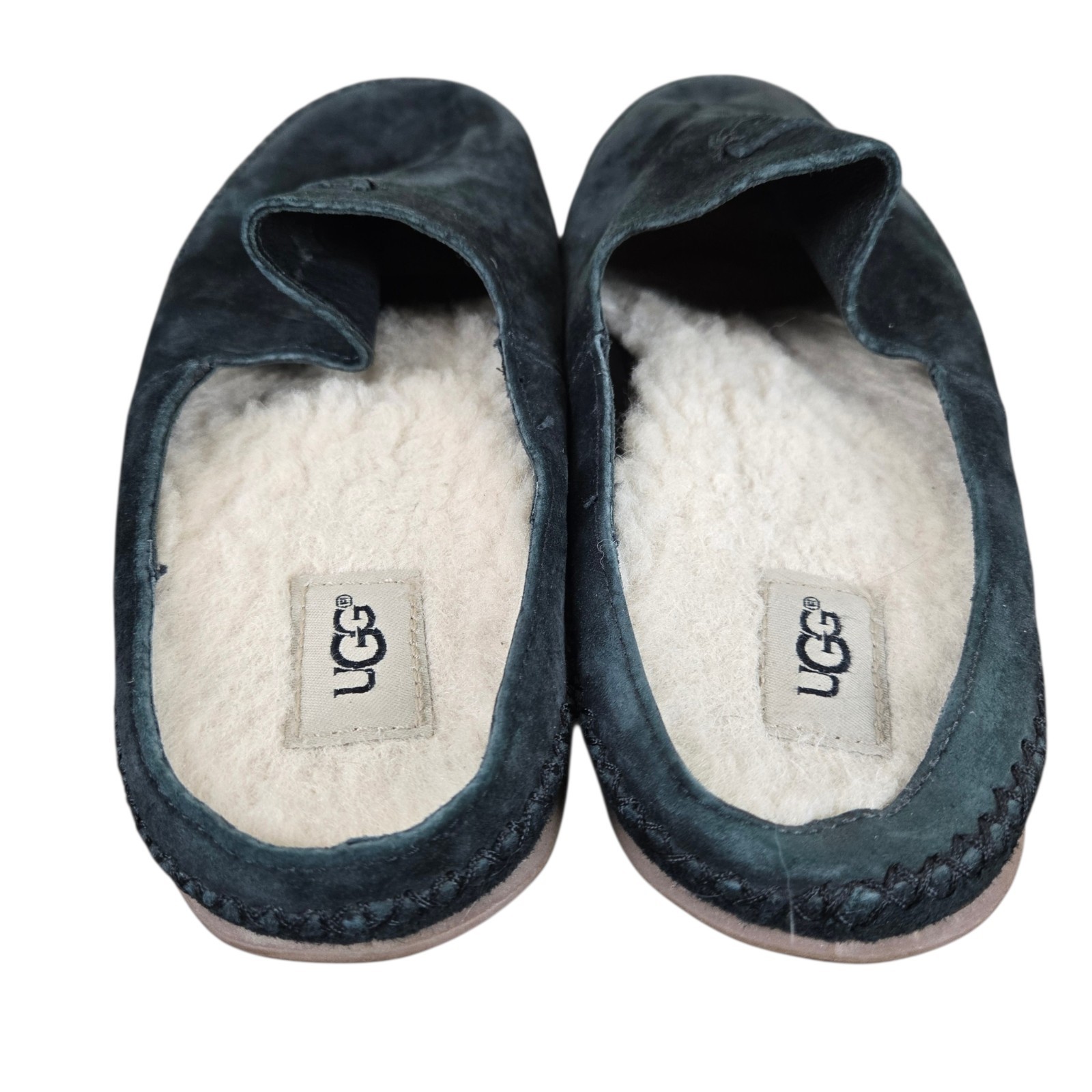 UGG Tamara Slip On Mules Sz 8 Suede Shearling Black Comfort Cozycore