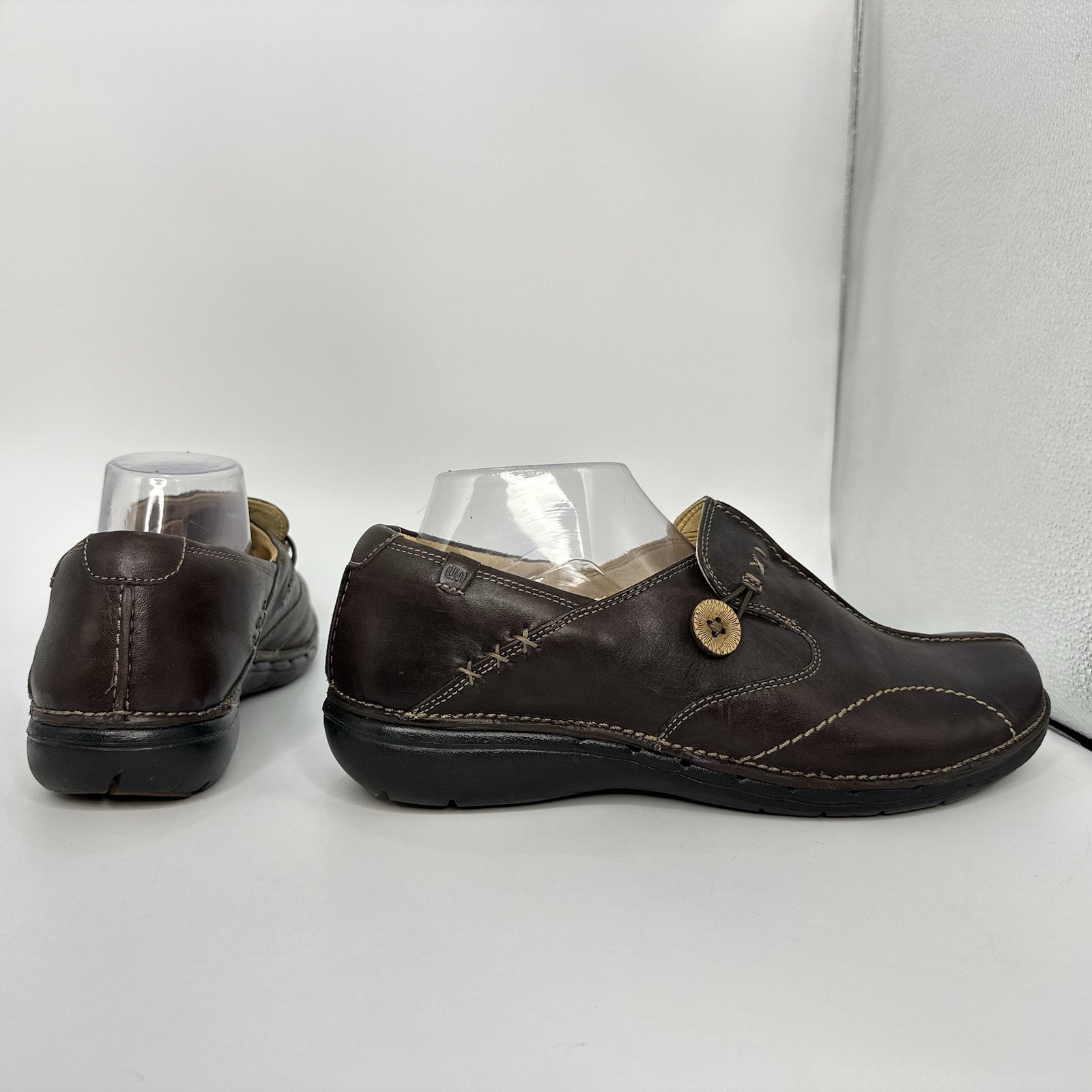 Clarks Un Loop Slip On Loafer Women Size 10 M Unstructured Brown Leather