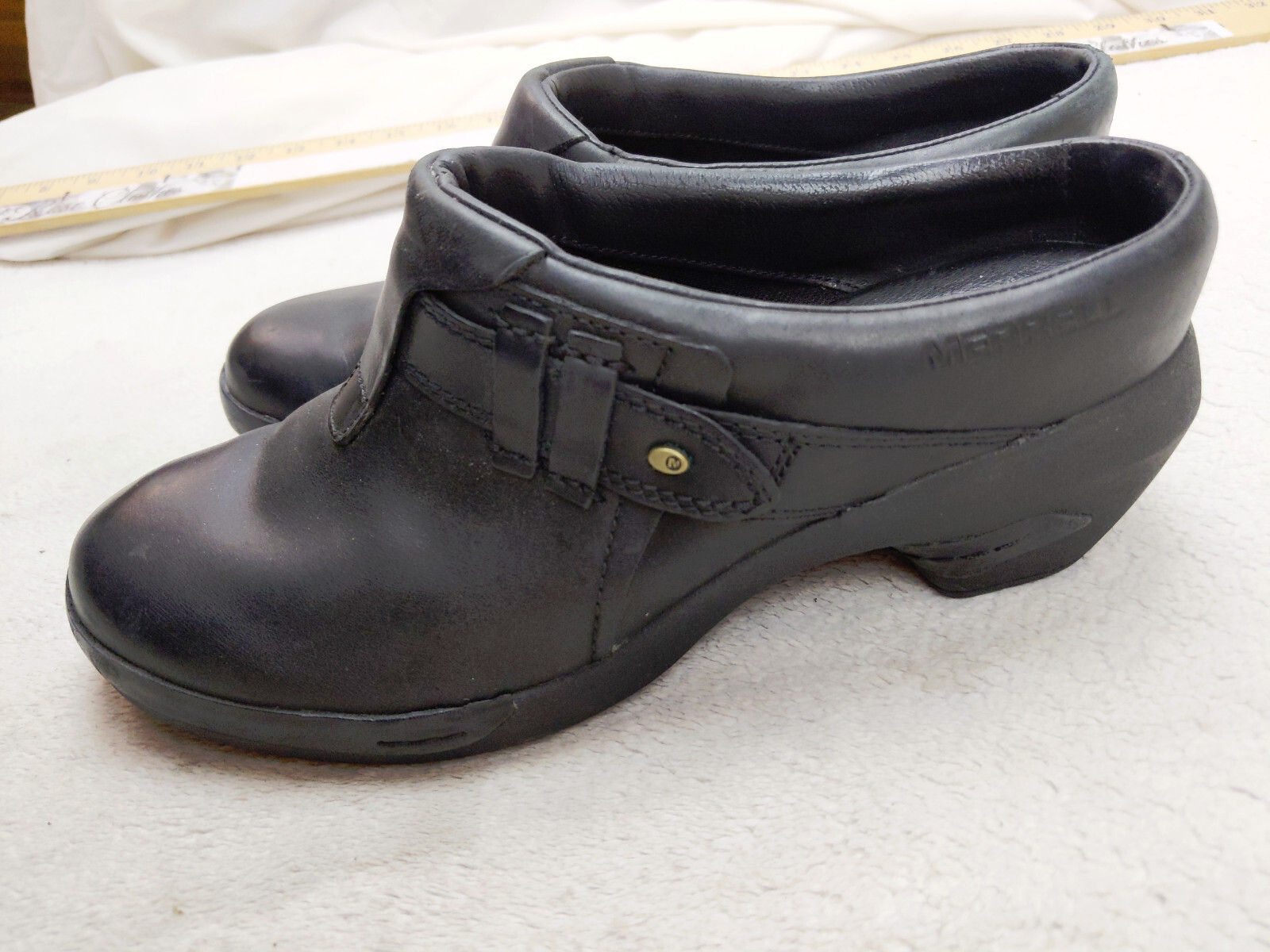Merrell Luxe Plunge Womens 9 40 Black Leather Slip On J48514 Sport Clog shoe