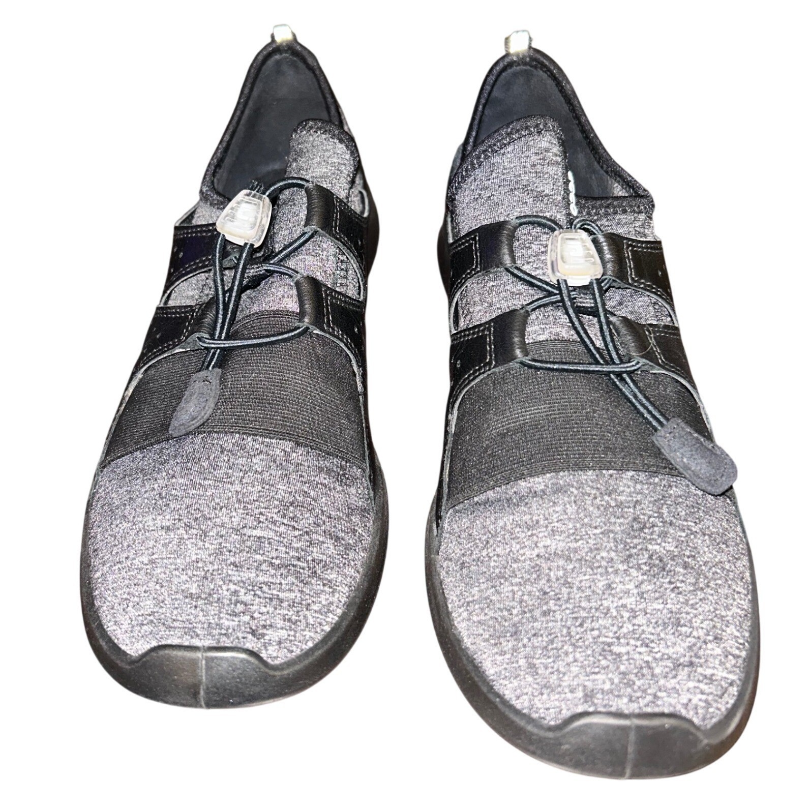 ECCO Women’s Gray Black Slip On Sneakers with Quick Lace System Comfort Size 39
