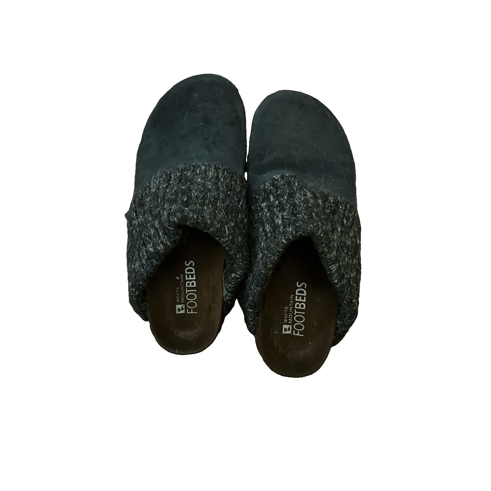White Mountain Footbed Clog Shoes Womens Size US 8 12 Blue Sweater Trim