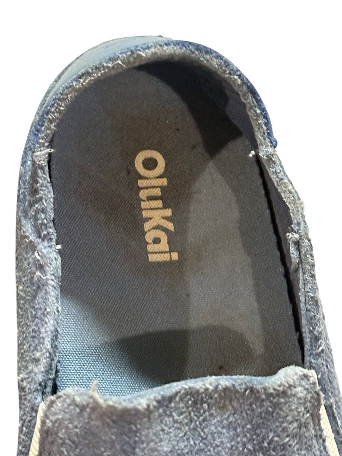 Olukai womens 8.5 Pehuea Luxe Light Blue Slip On Leather beach casual boho chic