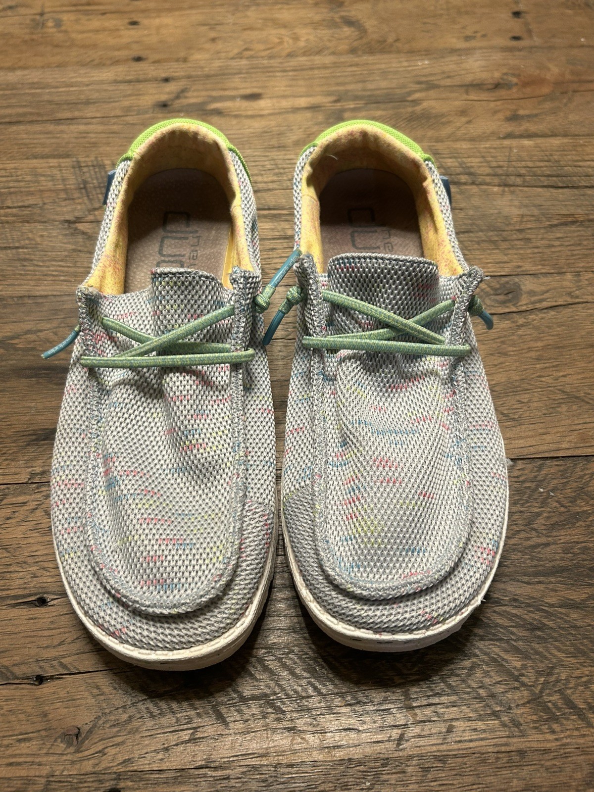 Size 10 Hey Dude Wendy Sox Peacock Pink Slip On Lightweight Women Loafers
