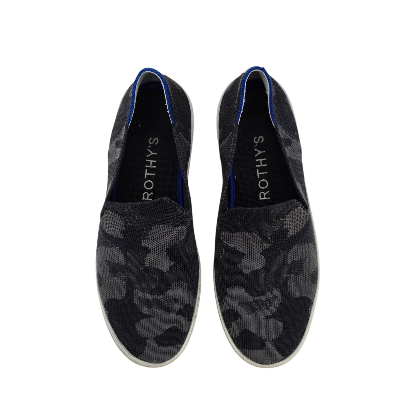 Rothys The Sneaker Grey Camo Slip On Knit Shoes Womens 7.5 Sustainable