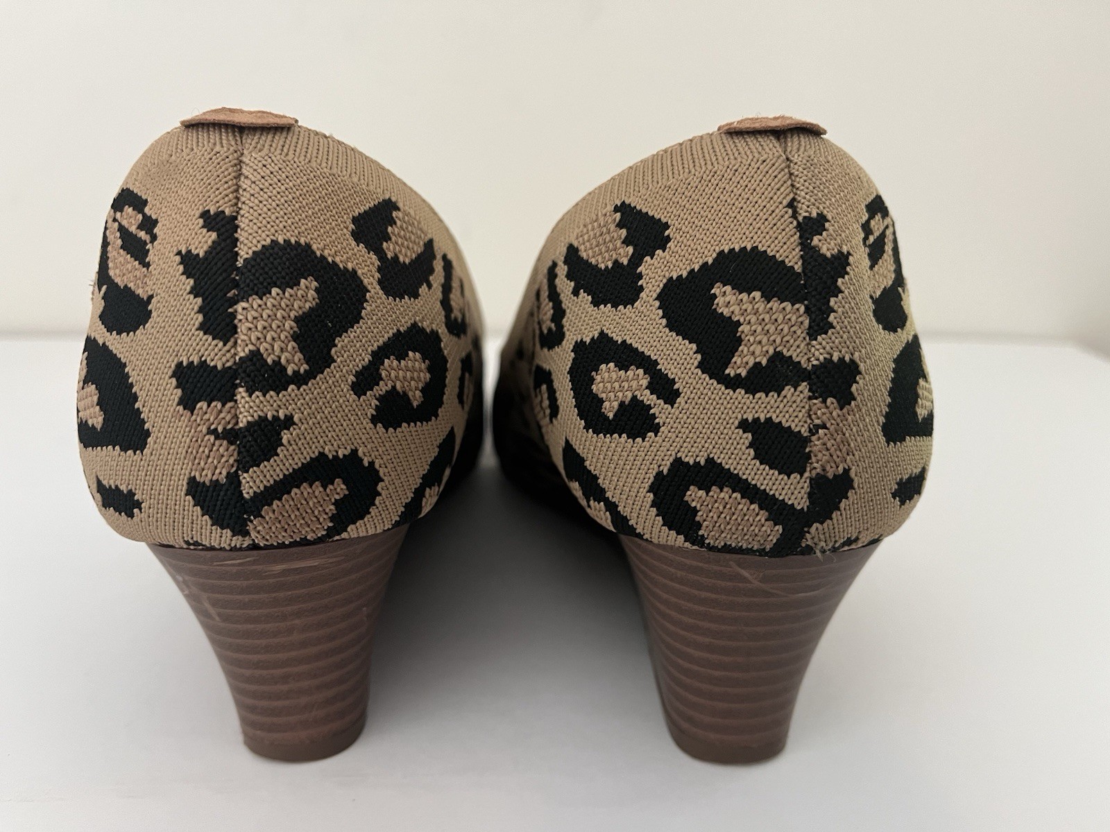 Vivaia Margot Leopard Knit Pro Wedge Slip On Shoes Square Women’s EU 40/US 9-9.5