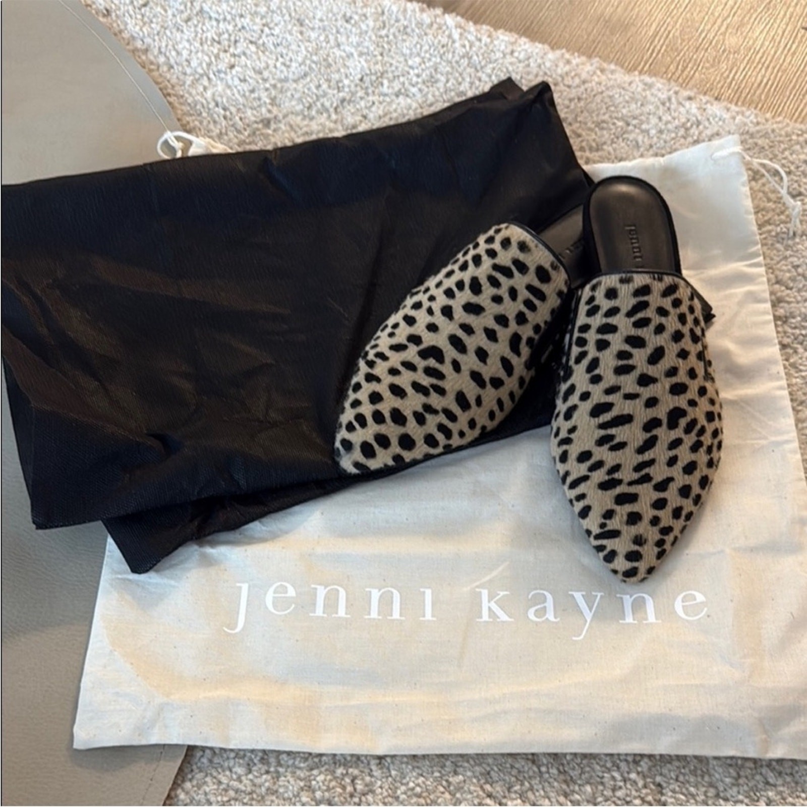 EUC Jenni Kayne Pony Hair Mule 38 cheethah print