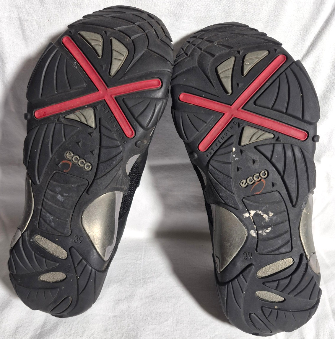 ECCO Women’s Black Grey Mary Jane Receptor Comfort Sandals Shoes US 8-8.5 EU 39L
