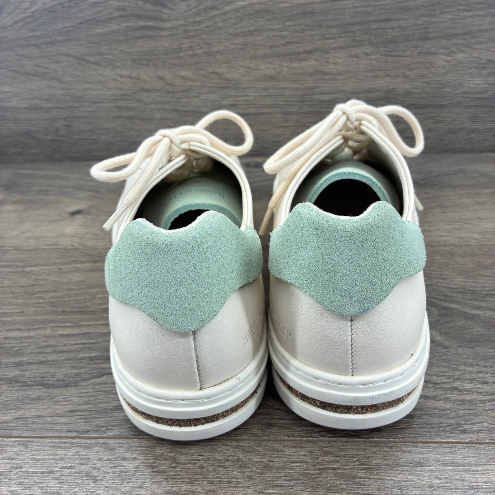 Birkenstock Bend Low Decon Pop Sneakers Women 38 Eggshell Mint Leather Suede