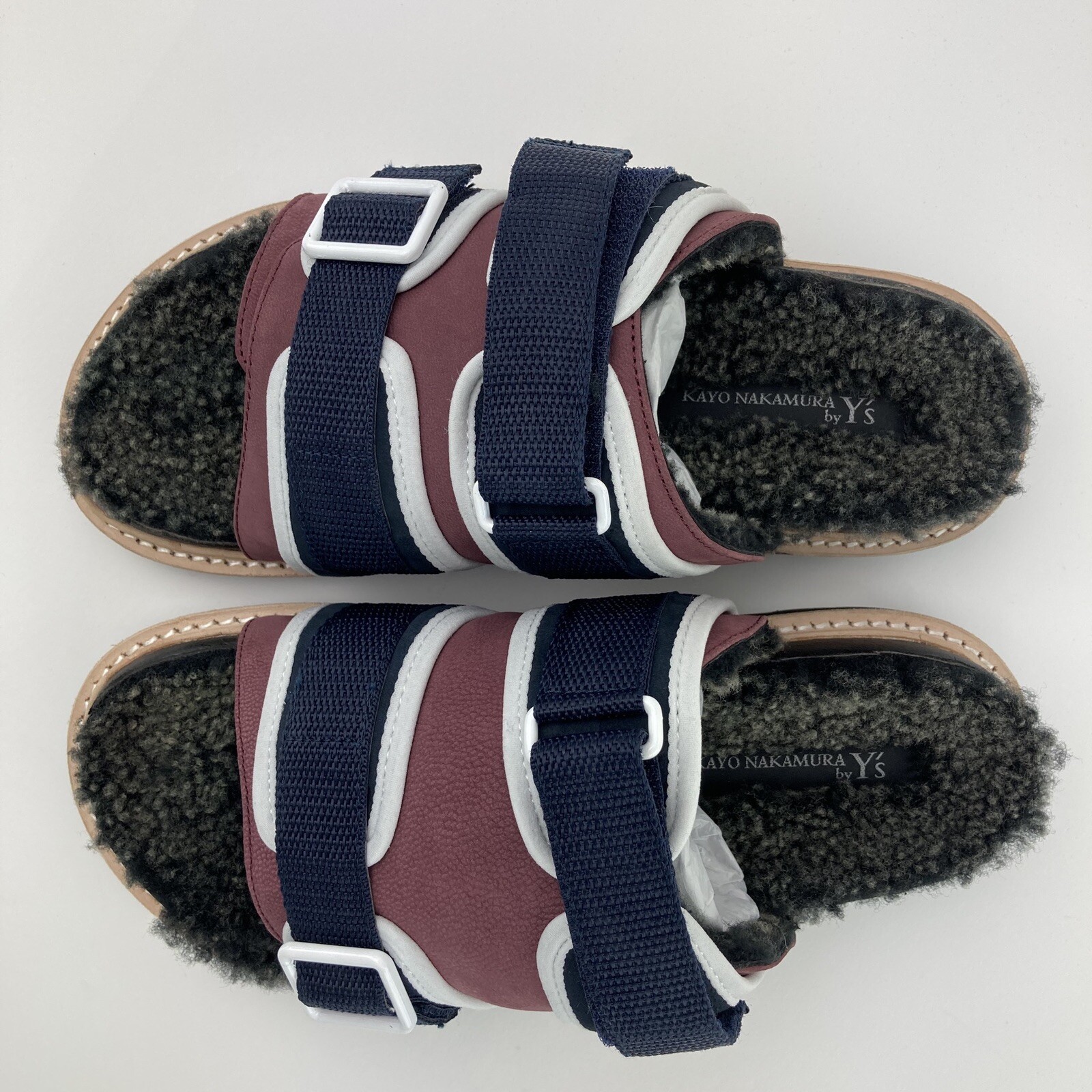 NEW! Yohji Yamamoto Y’s Womens Sheep Skin Foot Bed Size 6 (US 9.5) Sandals RARE